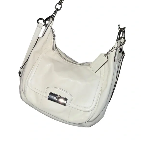 Coach White Leather Shoulder Bag - Picture 5 of 11